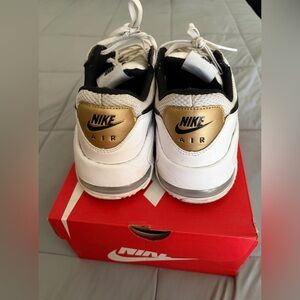 Nike Air White and Gold Sneakers